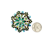 Medium Crystal Flower Pin Brooch - 4 Colors (P1618)(2x2in)