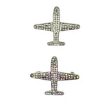 Crystal Airplane Pin Brooch (P1610)(2x1.6in)