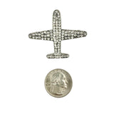 Crystal Airplane Pin Brooch (P1610)(2x1.6in)