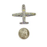 Crystal Airplane Pin Brooch (P1610)(2x1.6in)