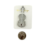 Crystal Violin Brooch Pin (P1510)(1x2.25in)