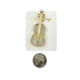 Crystal Violin Brooch Pin (P1510)(1x2.25in)