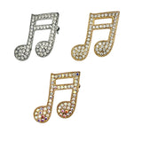 Slanted Beamed Eight Music Note Brooch Pin (P1511)(1.5x1.6in)