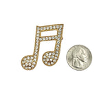 Slanted Beamed Eight Music Note Brooch Pin (P1511)(1.5x1.6in)