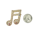 Slanted Beamed Eight Music Note Brooch Pin (P1511)(1.5x1.6in)