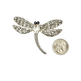 Large Crystal Dragonfly Pin Brooch (P1612)(3x2.5in)