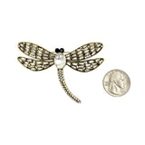 Large Crystal Dragonfly Pin Brooch (P1612)(3x2.5in)