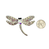 Large Crystal Dragonfly Pin Brooch (P1612)(3x2.5in)