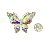 Large Crystal Butterfly Pin Brooch (P1646)(3.5x2.25in)