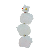3 Tiered Pumpkin Seed Bead Earrings - Halloween, Thanksgiving, Beaded (1.25x4in)