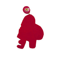 Santa Claus Holding Santa Sack Pearl Seed Bead Earrings - Beaded (2x3.25in)