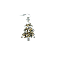 Christmas Tree Metal Wire Beaded Hook Earrings (1x2in)