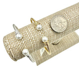 Pearl Cable Cuff Bracelet in Silver or Gold