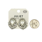 Teardrop Baguette Clip On Earrings (0.94x1.13in)