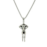 Stainless Steel Bodybuilder Pose Fitness Necklace (22in)