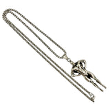 Stainless Steel Bodybuilder Pose Fitness Necklace (22in)