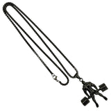 Stainless Steel Deadlift Gym Fitness Themed Necklace (22in)