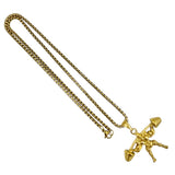 Stainless Steel Squat Gym Fitness Themed Necklace (22in)