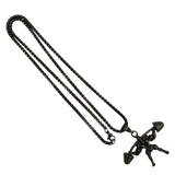 Stainless Steel Squat Gym Fitness Themed Necklace (22in)
