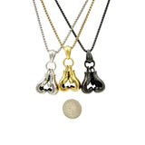 Stainless Steel Boxing Gloves Necklace (22in)
