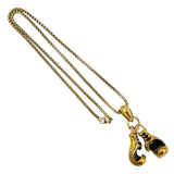 Stainless Steel Boxing Gloves Necklace (22in)