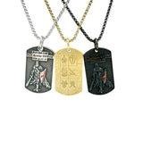 Stainless Steel Ephesians 6:14-17 Scripture Themed Dog Tag Necklace (22in)