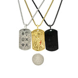 Stainless Steel Ephesians 6:14-17 Scripture Themed Dog Tag Necklace (22in)