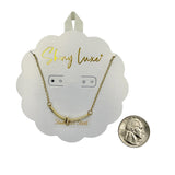 Stainless Steel Half Curved Bar Necklace in Silver or Gold (16 + 2.5in)