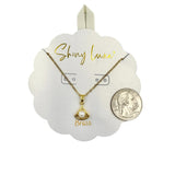 Gold Clam Shell Pearl Necklace (16+2in)
