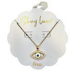 Light Blue Evil Eye Crystal Necklace (16+2in)