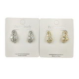 Crystal Marquis Post Earrings in Silver or Gold (0.5x0.75in)