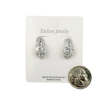 Crystal Marquis Post Earrings in Silver or Gold (0.5x0.75in)