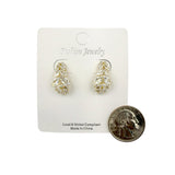 Crystal Marquis Post Earrings in Silver or Gold (0.5x0.75in)