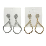 Teardrop Dangle Post Earrings in Silver or Gold (1.25x2.5in)