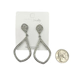 Teardrop Dangle Post Earrings in Silver or Gold (1.25x2.5in)