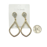 Teardrop Dangle Post Earrings in Silver or Gold (1.25x2.5in)