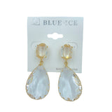 2 Tier Teardrop Crystal Dangle Earrings - 6 Colors (0.75x2in)