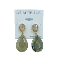 2 Tier Teardrop Crystal Dangle Earrings - 6 Colors (0.75x2in)