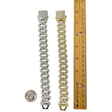 18mm Iced Miami Cuban Link Bracelet - Silver or Gold (8in)
