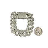 18mm Iced Miami Cuban Link Bracelet - Silver or Gold (8in)