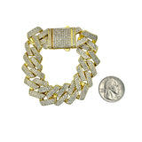 18mm Iced Miami Cuban Link Bracelet - Silver or Gold (8in)