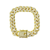 12 mm Iced Cuban Link Bracelet - Silver or Gold (8in)