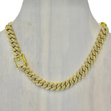 12mm Iced Cuban Link Chain in Silver or Gold (20in)