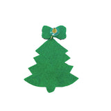 Green or Pink Christmas Tree Crystal Seed Bead Earrings - Beaded (2x2.5in)