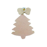 Green or Pink Christmas Tree Crystal Seed Bead Earrings - Beaded (2x2.5in)