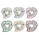 Heart Burst Stone Flower Pin Brooch - 6 Colors (2.25x2.5in)