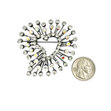 Heart Burst Stone Flower Pin Brooch - 6 Colors (2.25x2.5in)