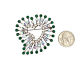 Heart Burst Stone Flower Pin Brooch - 6 Colors (2.25x2.5in)