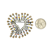Heart Burst Stone Flower Pin Brooch - 6 Colors (2.25x2.5in)