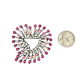 Heart Burst Stone Flower Pin Brooch - 6 Colors (2.25x2.5in)